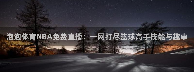 泡泡体育NBA免费直播：一网打尽篮球高手技能与趣事